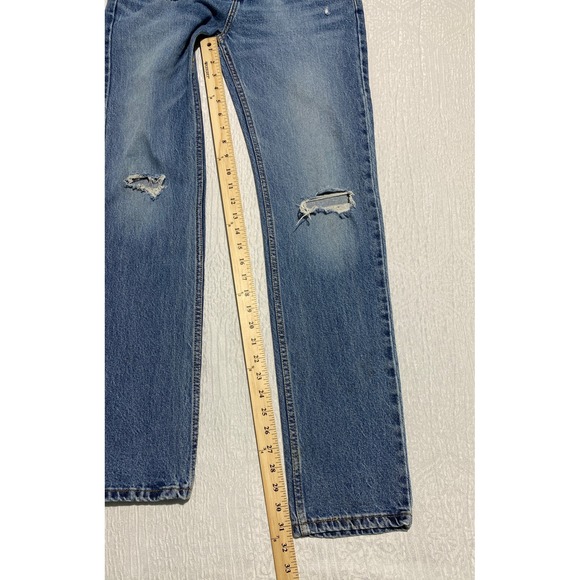 Levis 511 Distressed Jeans Mens‎ 30×32 Blue Slim Skater Whiskers Ripped Knee - Picture 8 of 10
